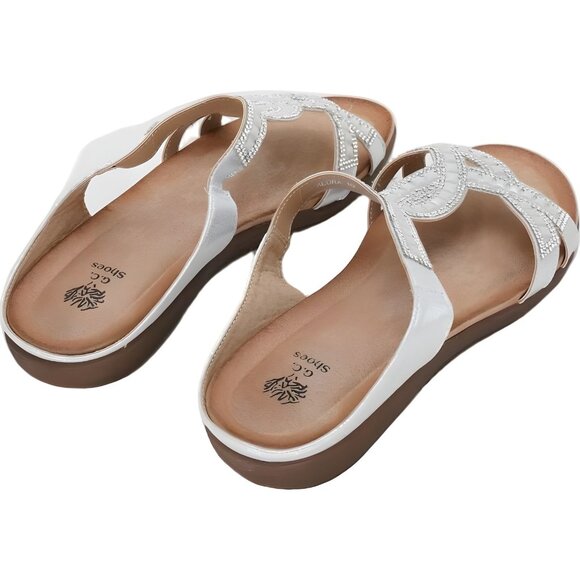 GC Shoes Alora Embellished Slide Sandals Sparkle Silver US 10M EU 42 - Picture 3 of 6